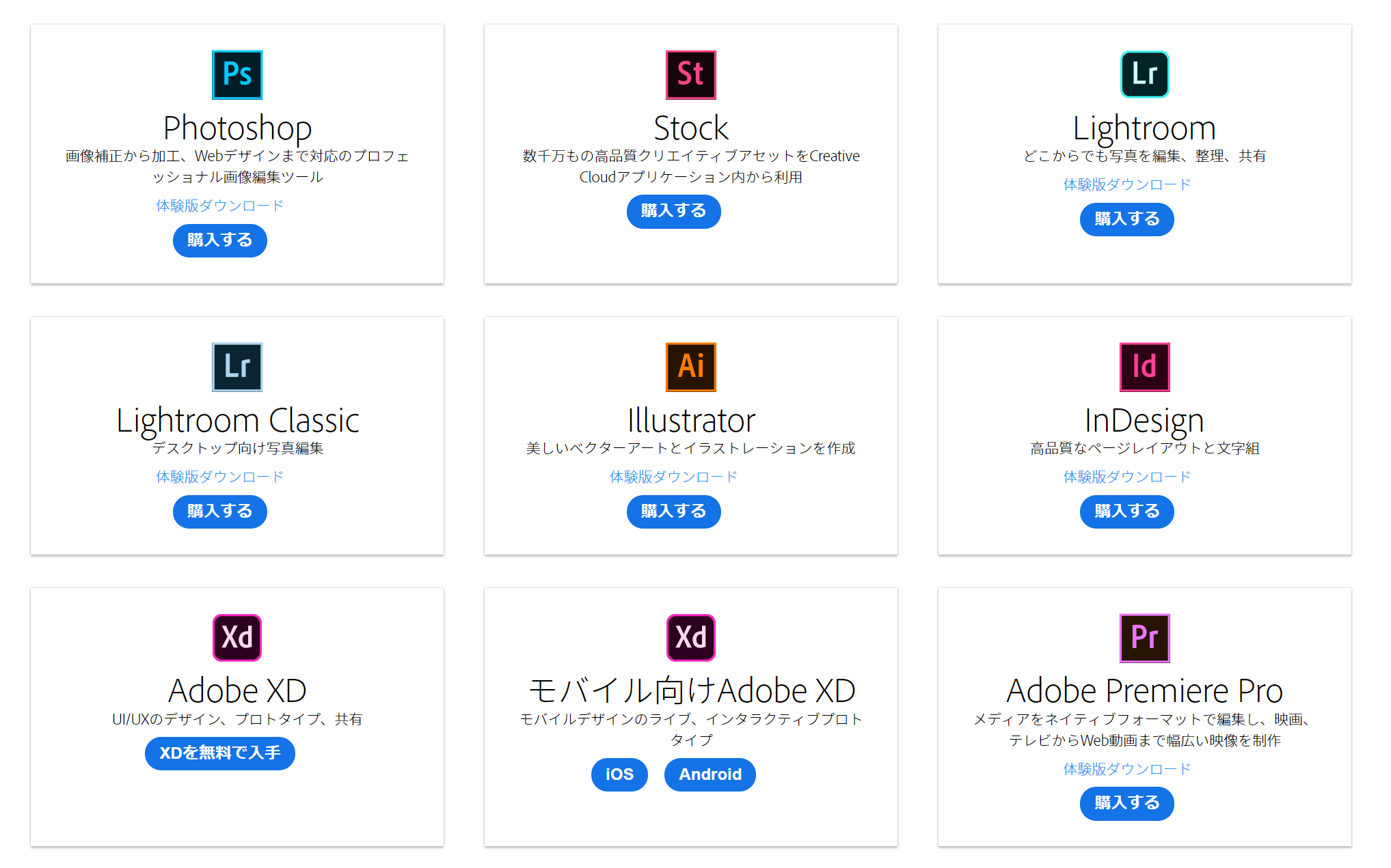 Adobe Creative Cloudの体験版をインストールする